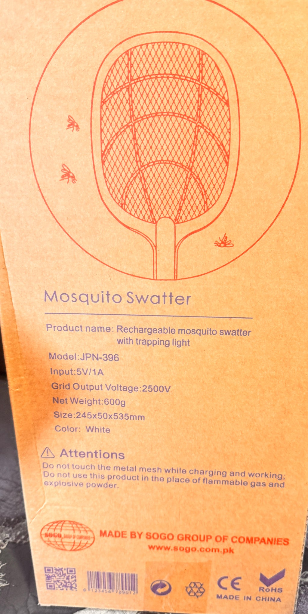 SOGO Rechargeable Mosquito Swatter + Lamp