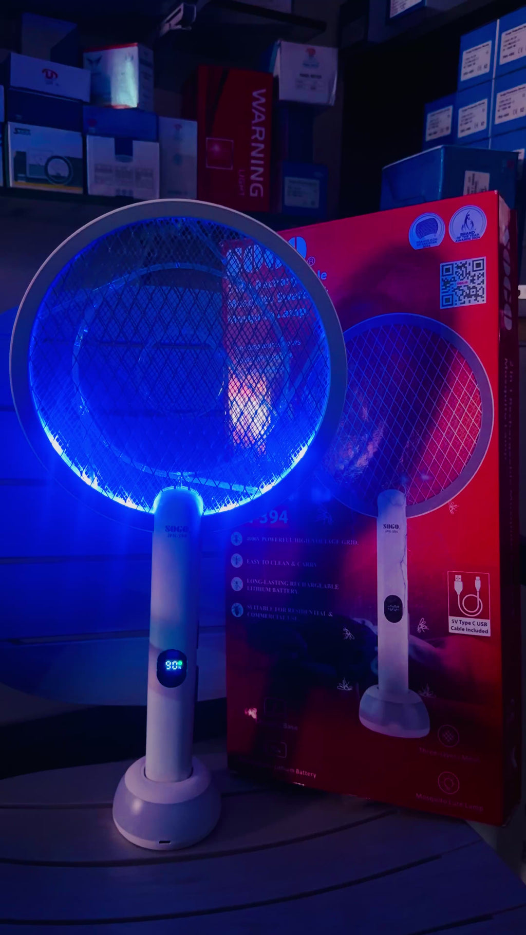 2-in-1 Rechargeable Mosquito Swatter & UV Lamp